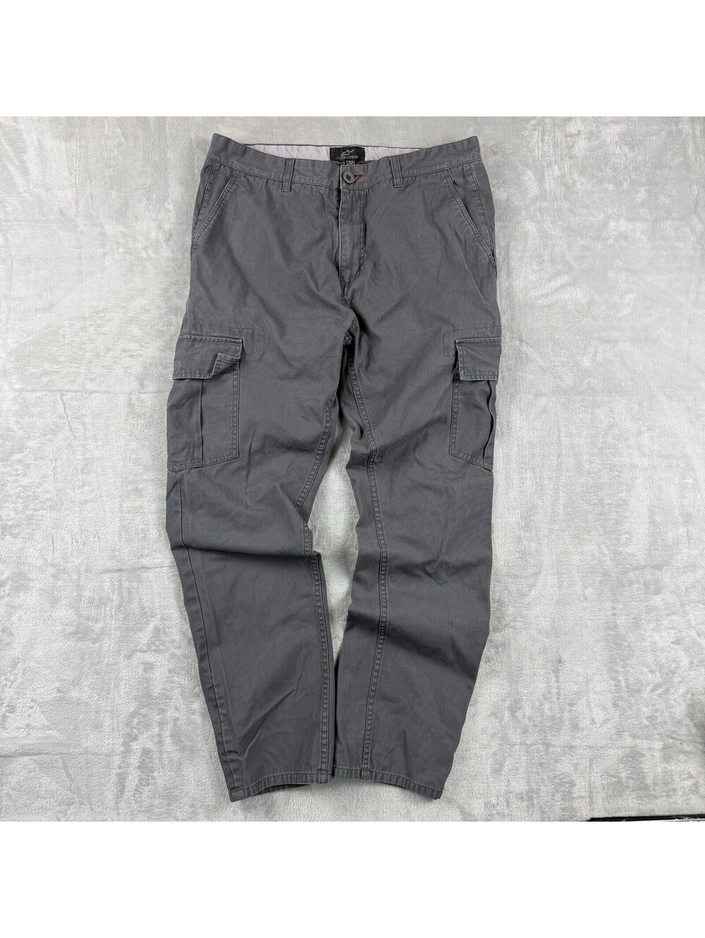 Alpinestars Cargo Pants Gray Cotton Utility Tactical Straight Leg 28x29 Y2K Bike